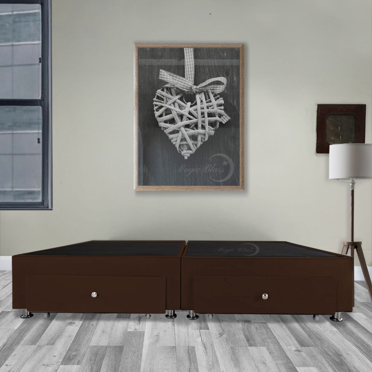 Base Cama Dividida Cafe 140x40Cm Para Cochón Dividida Doble 140 X 190 Cm Con Cajones - CAMAS | Bylmo
