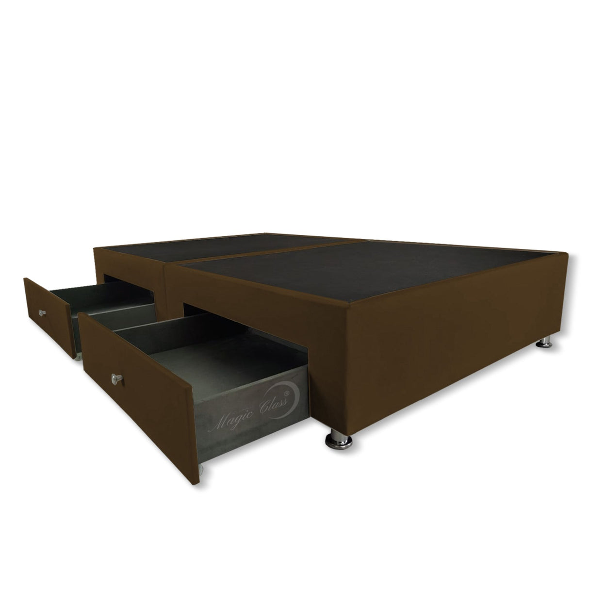 Base Cama Dividida Cafe 160x40Cm Para Cochón Dividida Queen 160 X 190 Cm Con Cajones - CAMAS | Bylmo