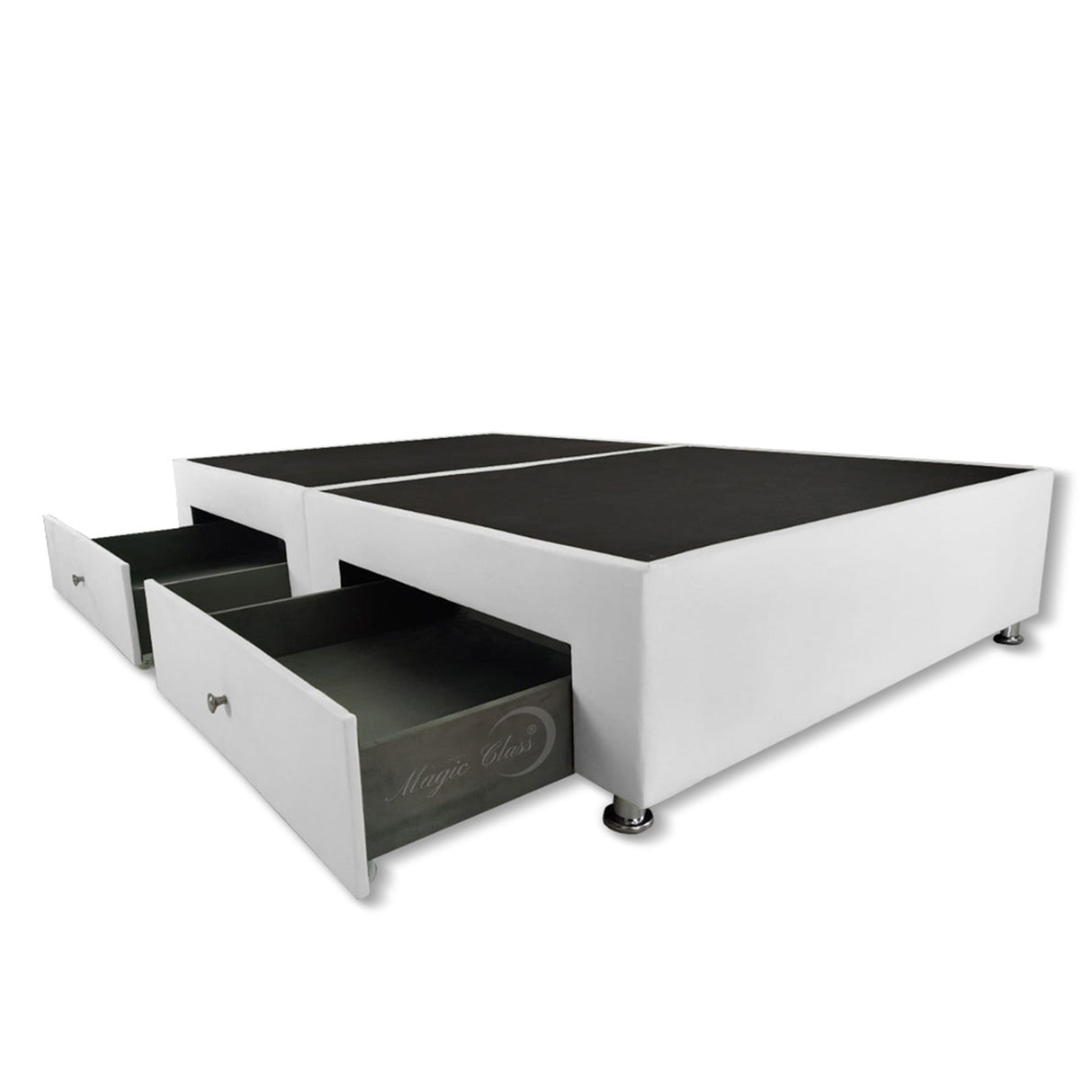 Base Cama Dividida Blanco 200x40Cm Para Cochón Dividida King 200 X 200 Cm Con Cajones - CAMAS | Bylmo