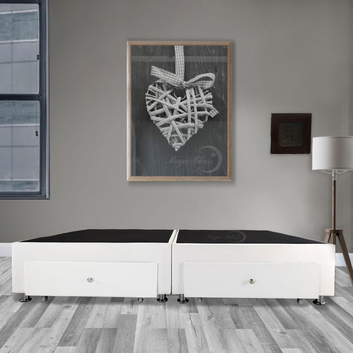 Base Cama Dividida Blanco 200x40Cm Para Cochón Dividida King 200 X 200 Cm Con Cajones - CAMAS | Bylmo