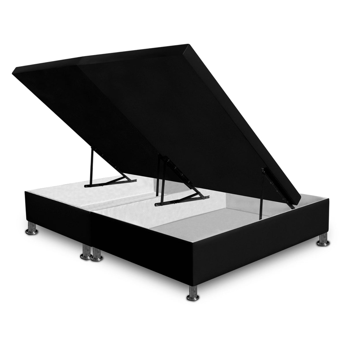 Cama Baúl Negro 120x43Cm Para Cochón Semidoble 120 X 190 Cm Dividida - CAMAS | Bylmo