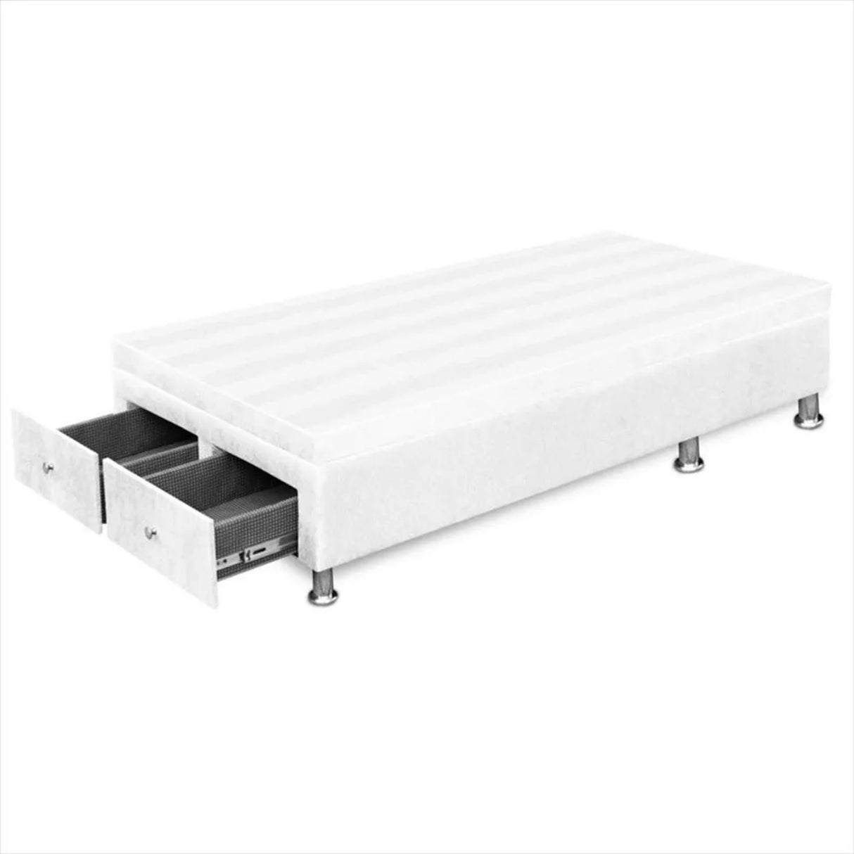Cama Baúl Blanco 120x43Cm Para Cochón Semidoble 120 X 190 Cm con Cajones - CAMAS | Bylmo