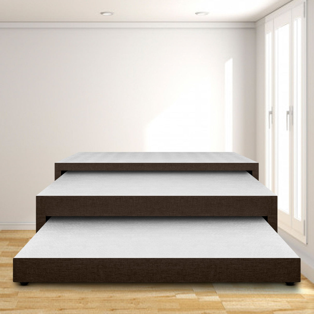Cama Nido Cafe 90x60Cm Para Cochón Sencillo 90 X 190 Cm De Tres Niveles - CAMAS | Bylmo