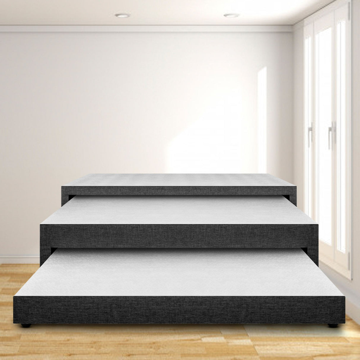 Cama Nido Gris 90x60Cm Para Cochón Sencillo 90 X 190 Cm De Tres Niveles - CAMAS | Bylmo