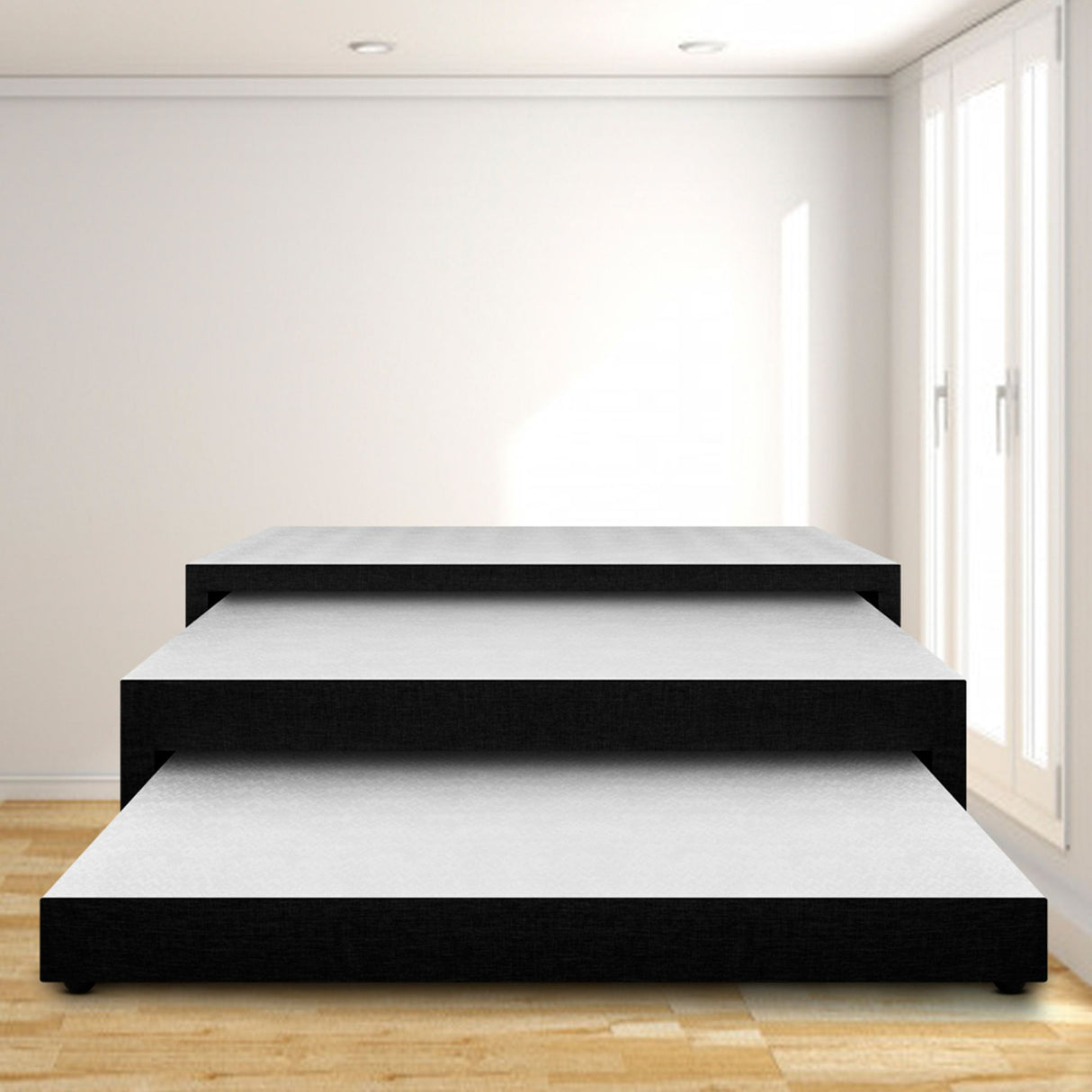 Cama Nido Negro 100x60Cm Para Cochón Sencillo 100 X 190 Cm De Tres Niveles - CAMAS | Bylmo