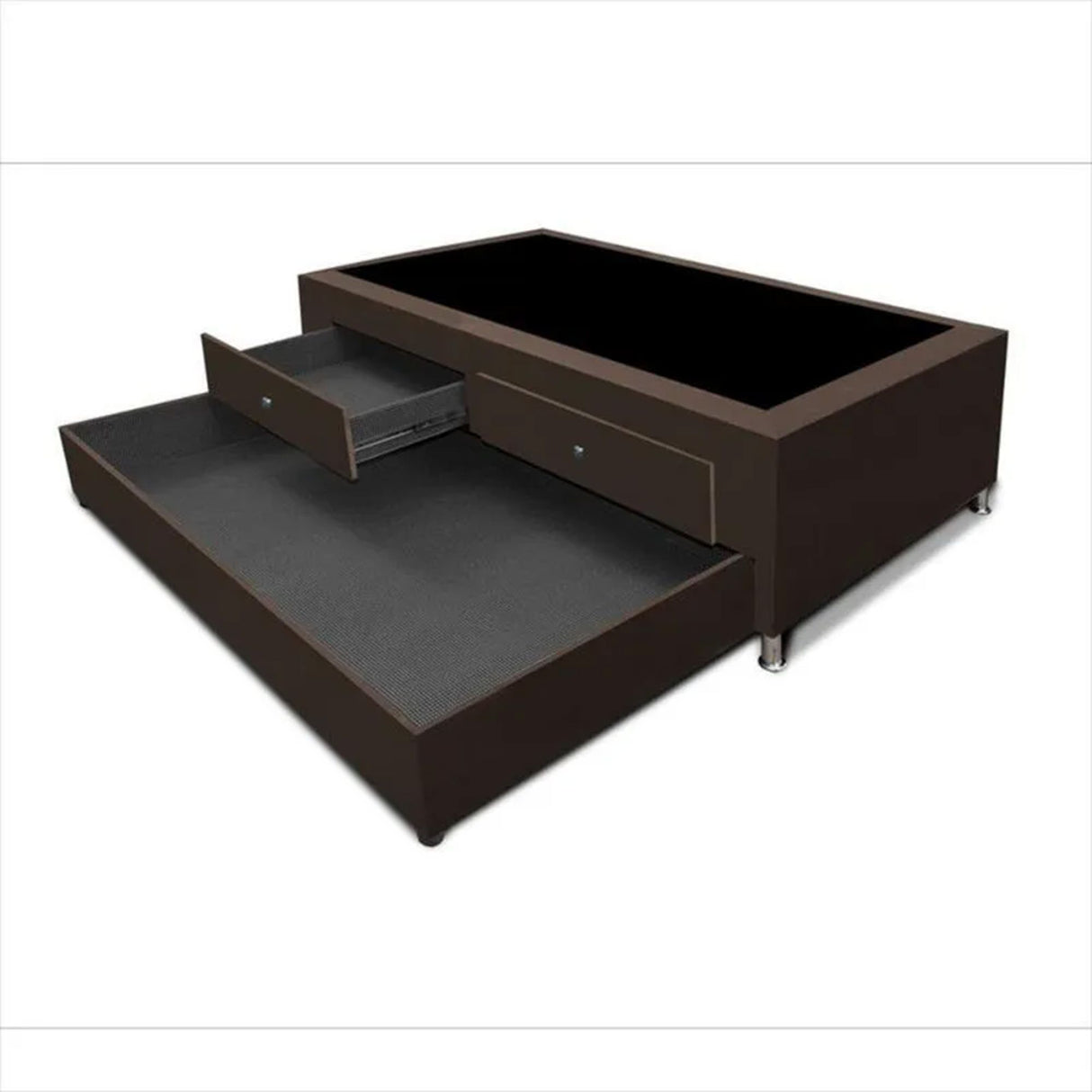 Cama Nido Cafe 100x60Cm Para Cochón Sencillo 100 X 190 Cm Con Baúl y Cajones - CAMAS | Bylmo