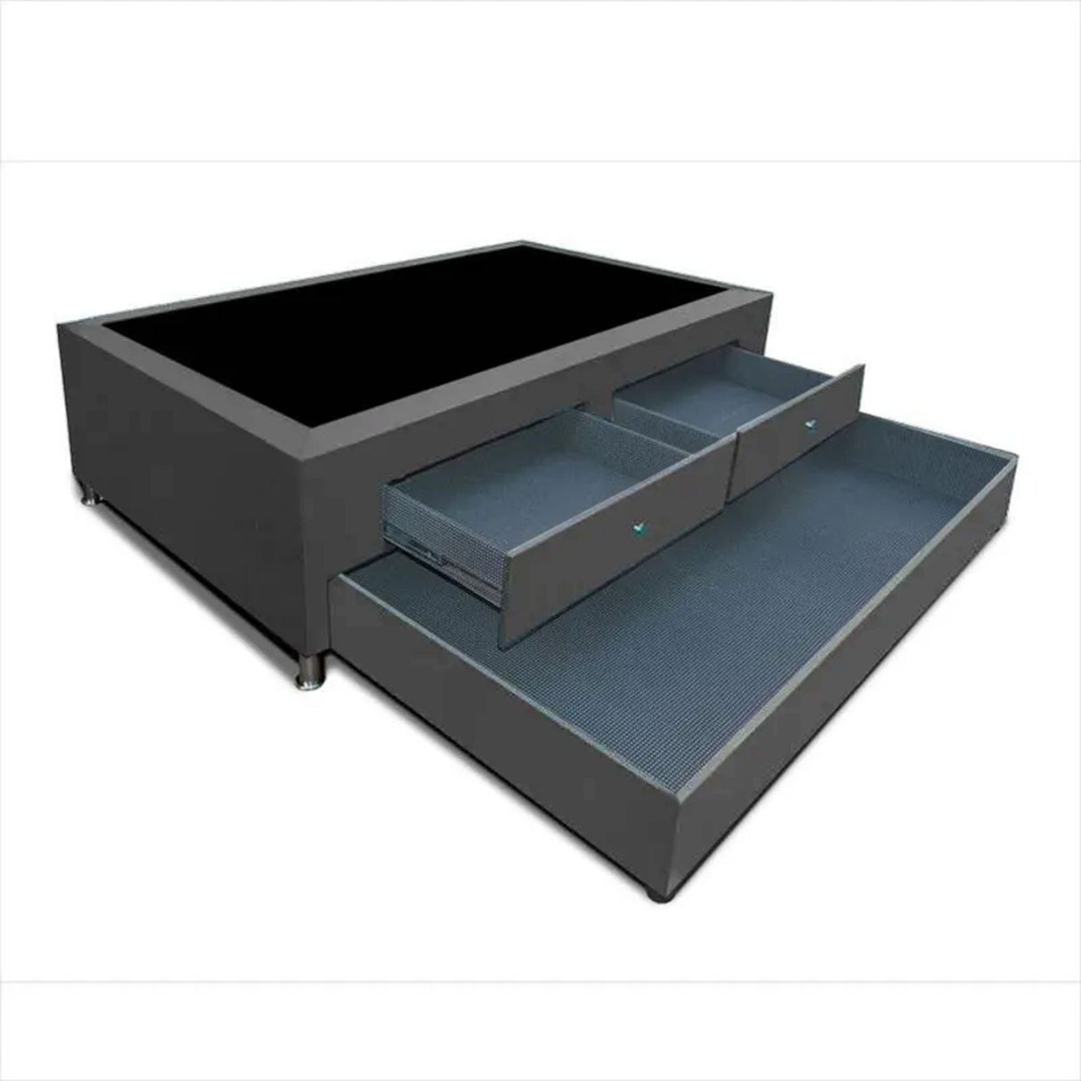 Cama Nido Gris 120x60Cm Para Cochón Semidoble 120 X 190 Cm Con Baúl y Cajones - CAMAS | Bylmo