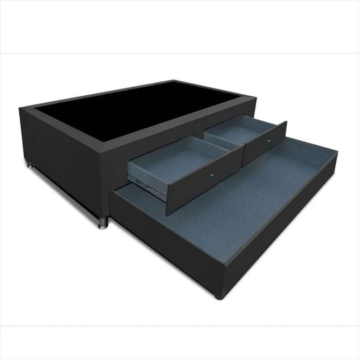Cama Nido Negro 140x60Cm Para Cochón Doble 140 X 190 Cm Con Baúl y Cajones - CAMAS | Bylmo