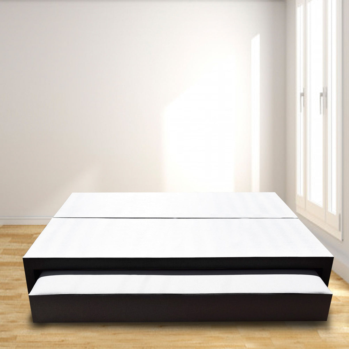 Cama Nido Dividida Negro 120x40Cm Para Cochón Semidoble 120 X 190 Cm - CAMAS | Bylmo