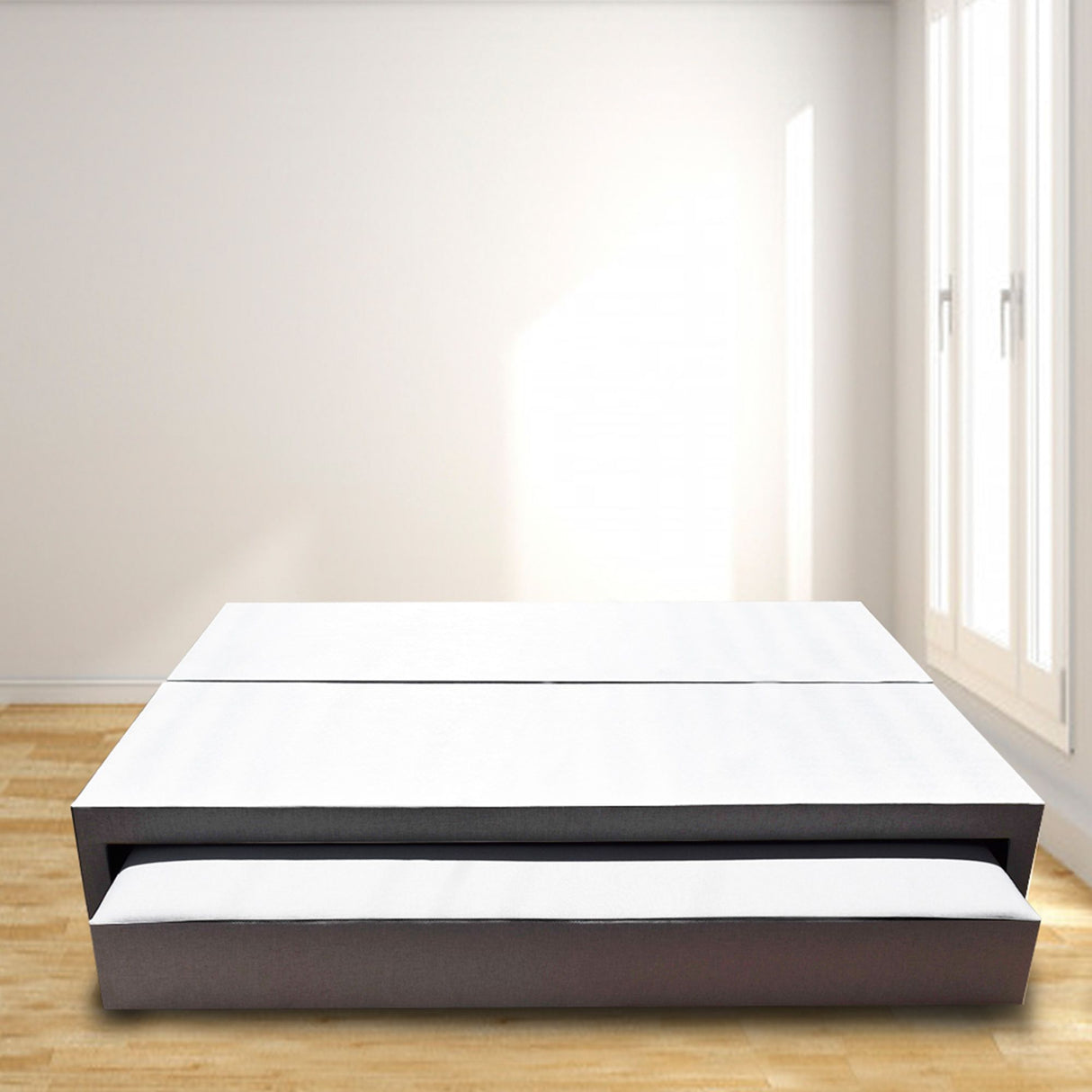 Cama Nido Dividida Gris 140x40Cm Para Cochón Doble 140 X 190 Cm - CAMAS | Bylmo