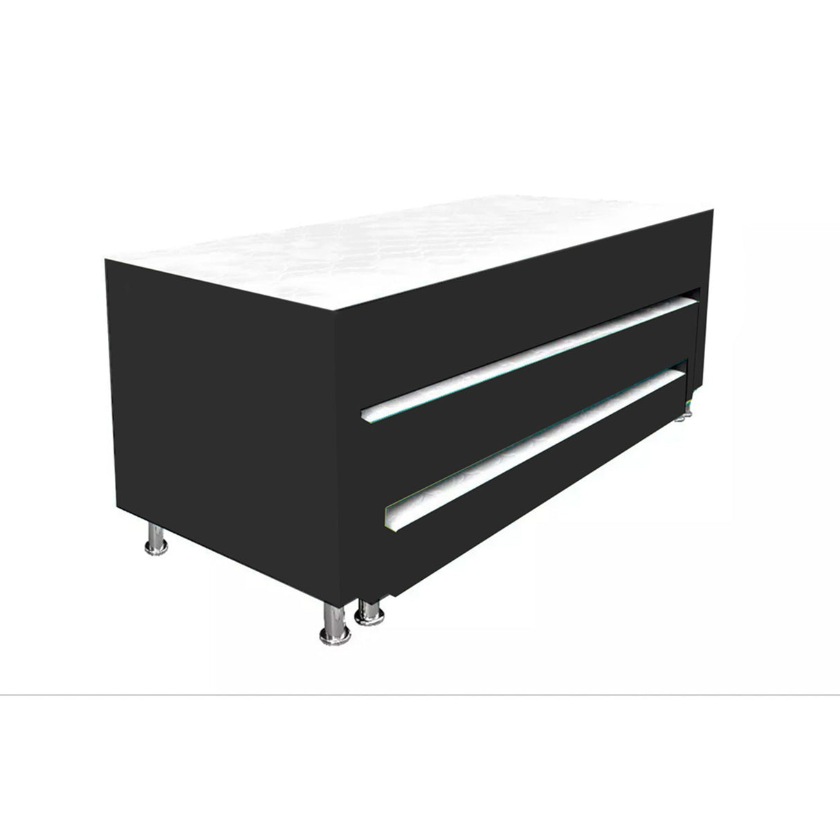 Cama Nido Dividida Negro 100x68Cm Para Cochón Sencillo 100 X 190 Cm De Tres Niveles con Colchón Superior Incorporado - CAMAS | Bylmo