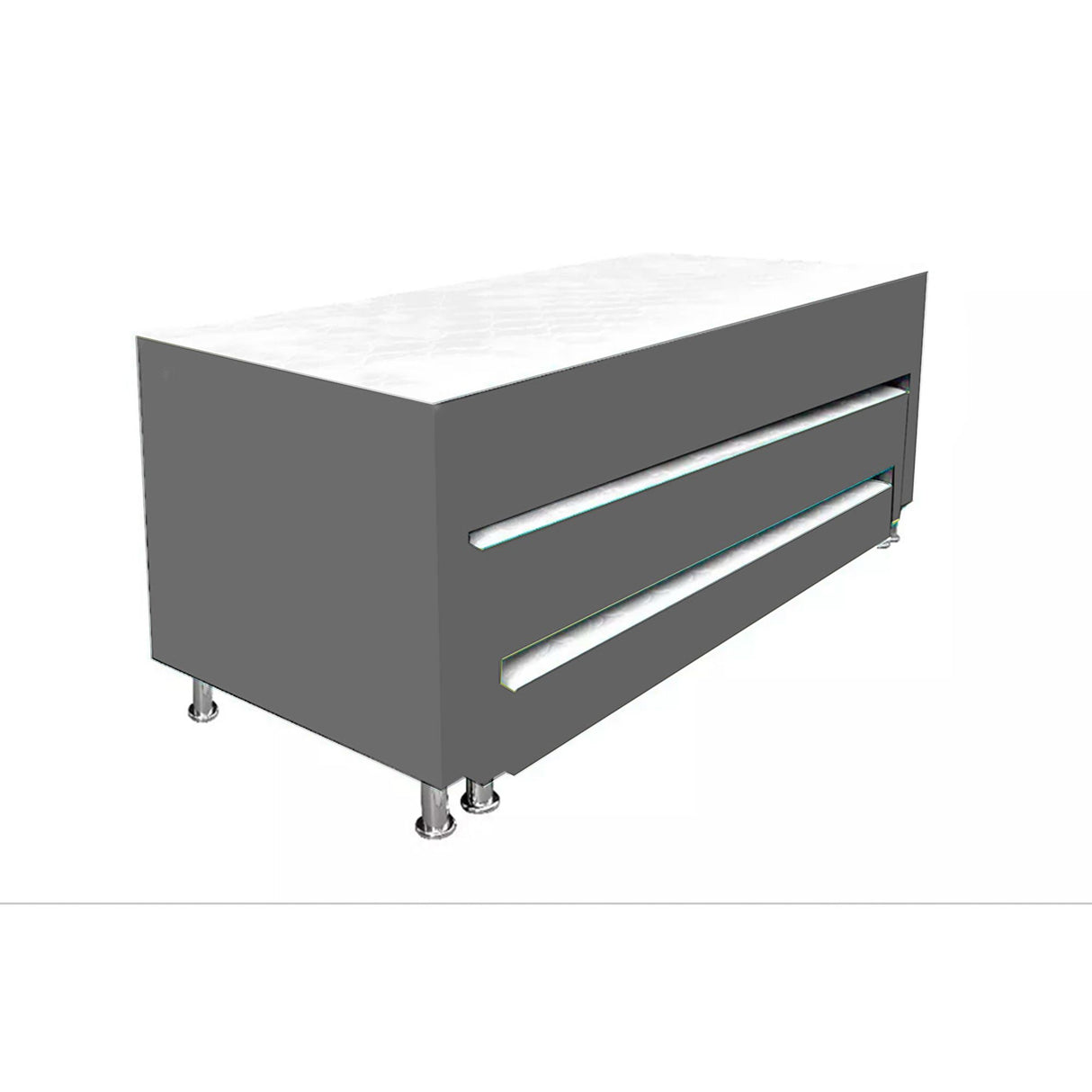 Cama Nido Dividida Gris 140x68Cm Para Cochón Doble 140 X 190 Cm De Tres Niveles con Colchón Superior Incorporado - CAMAS | Bylmo