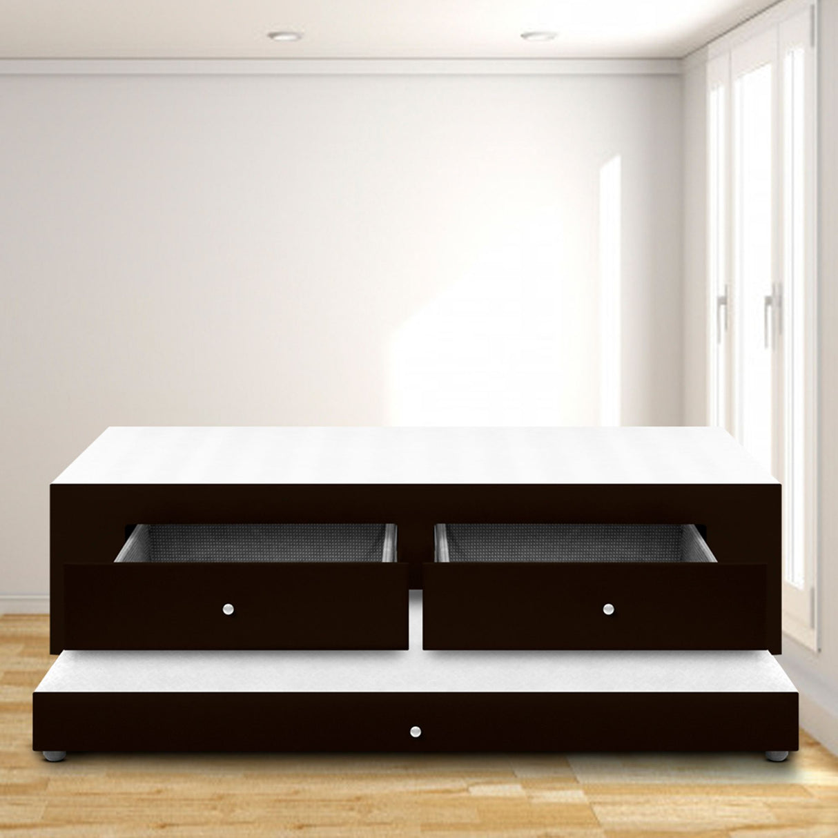 Cama Nido Duplex Cafe 140x60Cm Para Cochón Doble 140 X 190 Cm con Cajones y Colchones Incorporados - CAMAS | Bylmo