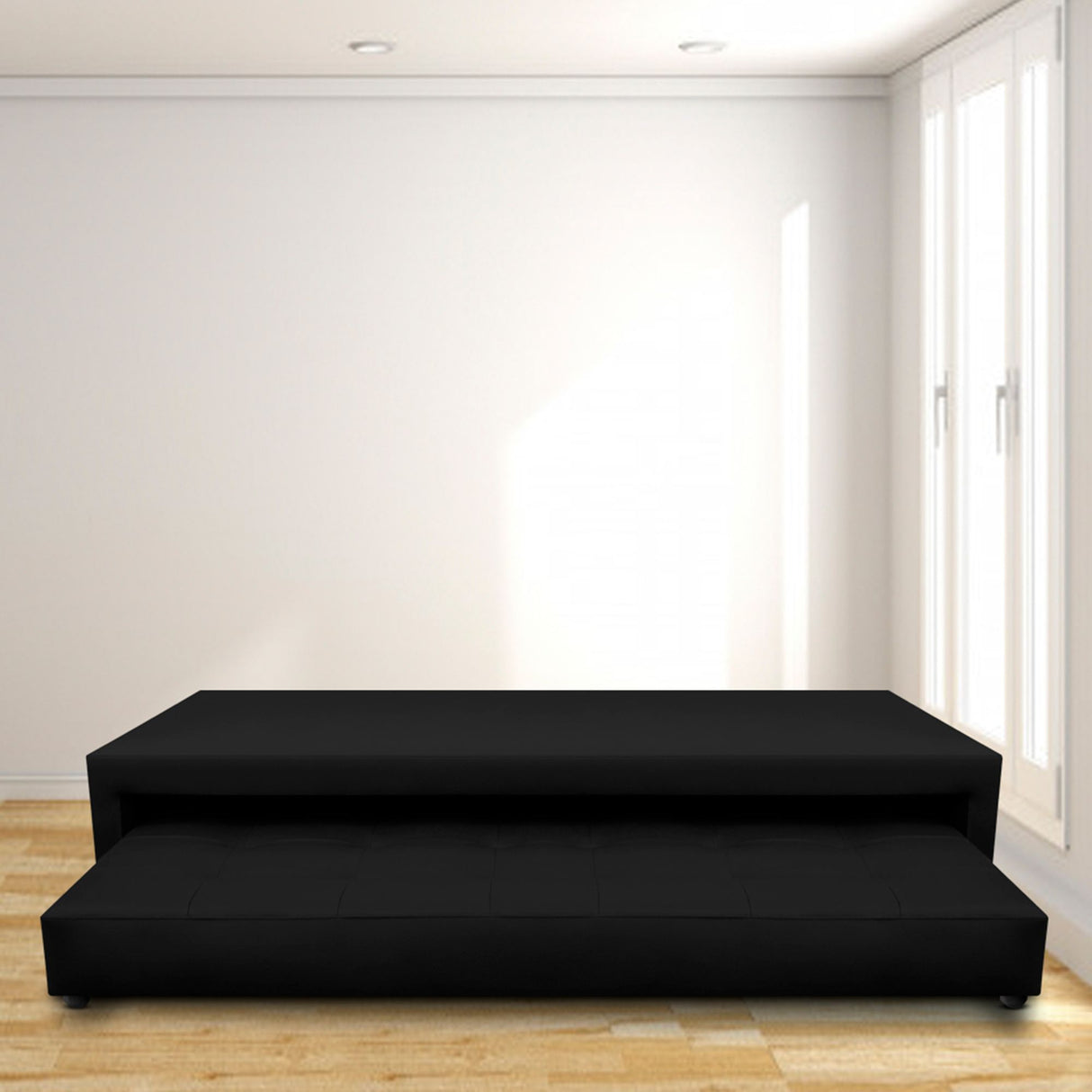 Cama Nido Jafar Negro 90x40Cm Para Cochón Sencillo 90 X 190 Cm - CAMAS | Bylmo