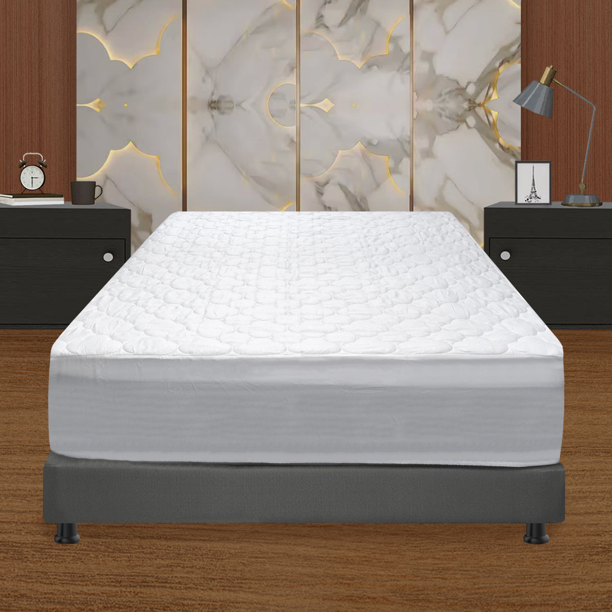 Protector de Colchón Blanco 200x200cm Acolchado - PROTECTORES DE COLCHON | Bylmo