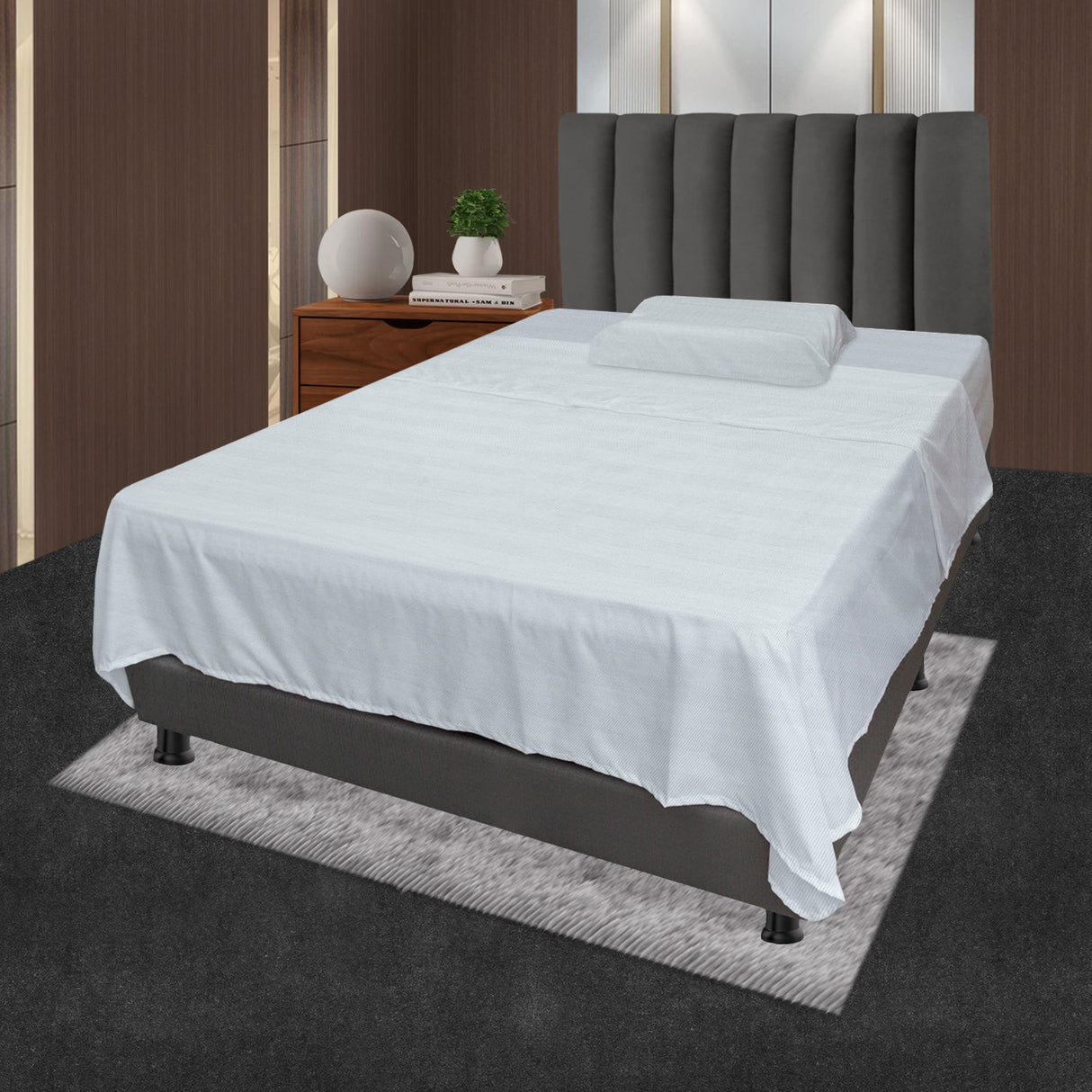 Juego de Sabanas Blanco para Cama Sencilla 100 x 190 Cm Hipoelergénicas y Antiácaros - SABANAS | Bylmo
