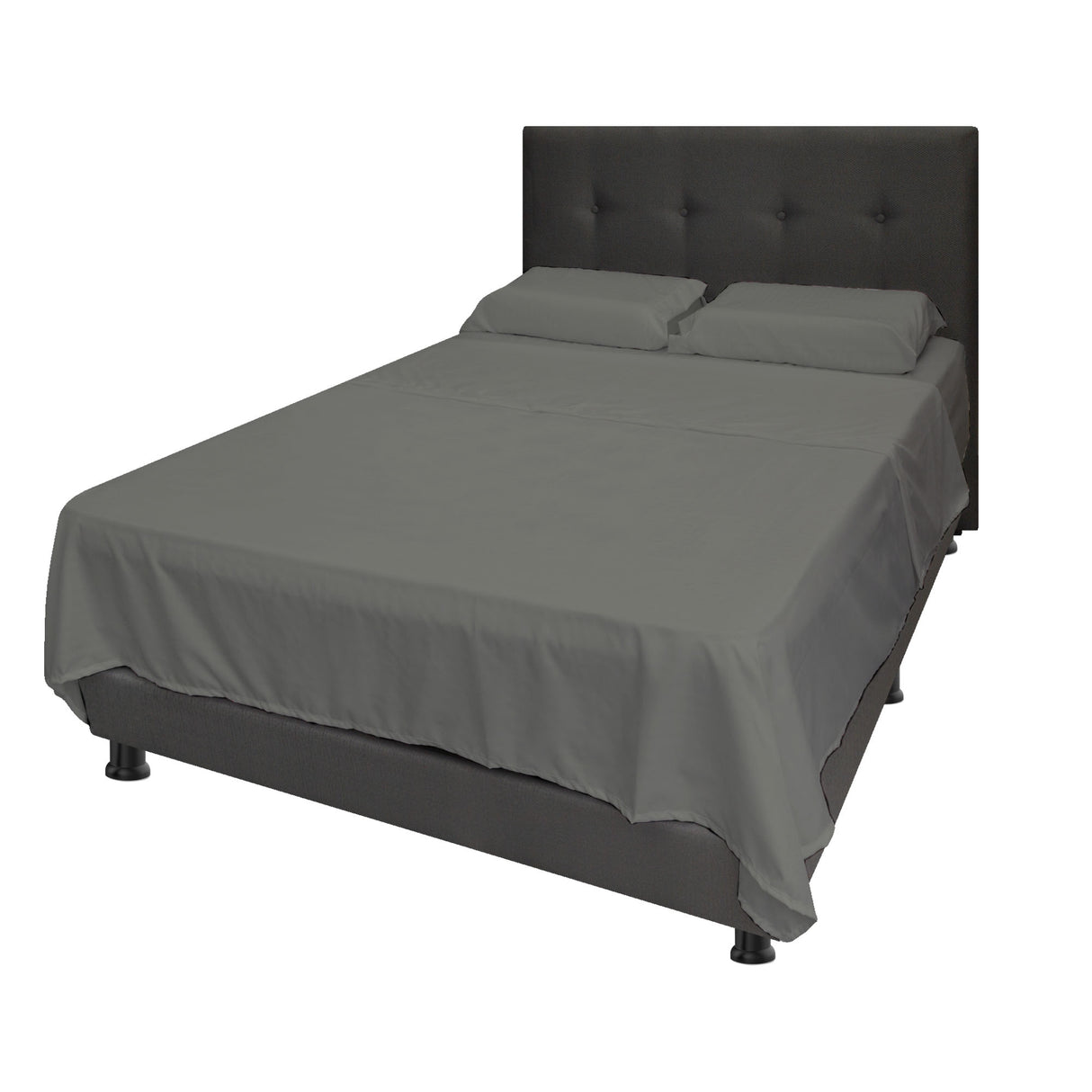 Juego de Sabanas Gris para Cama Semidoble 120 X 190 Cm Hipoelergénicas y Antiácaros - SABANAS | Bylmo