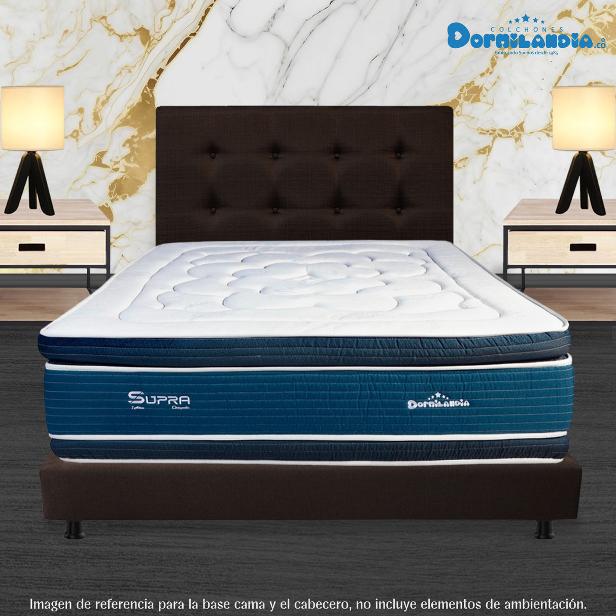 Combo Base Cama Dividida y Cabecero Dublín Cafe 160x190cm Con Patas - CAMAS | Bylmo