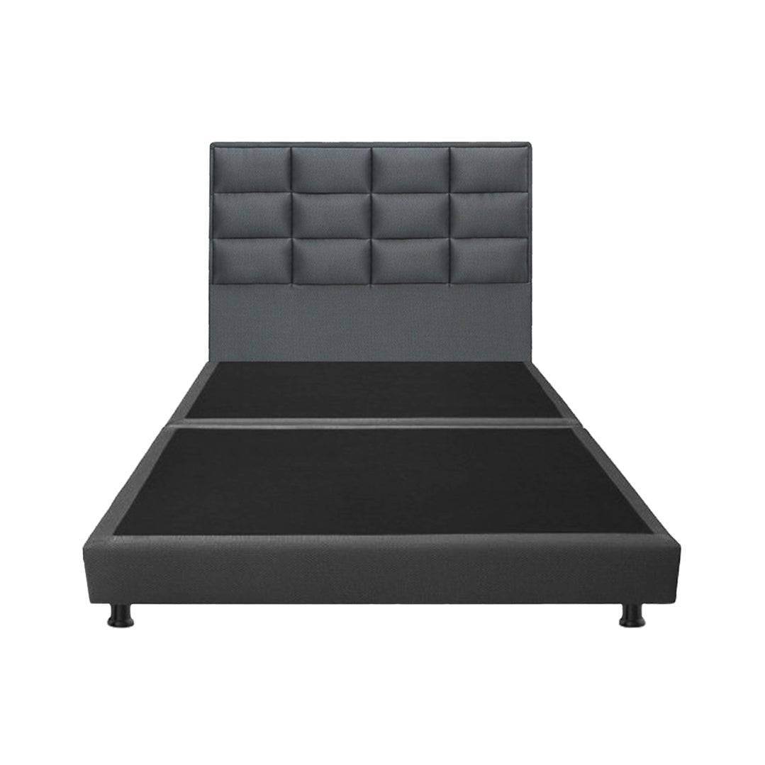 Combo Base Cama Dividida y Cabecero Londres Gris 120x190cm Con Patas - CAMAS | Bylmo