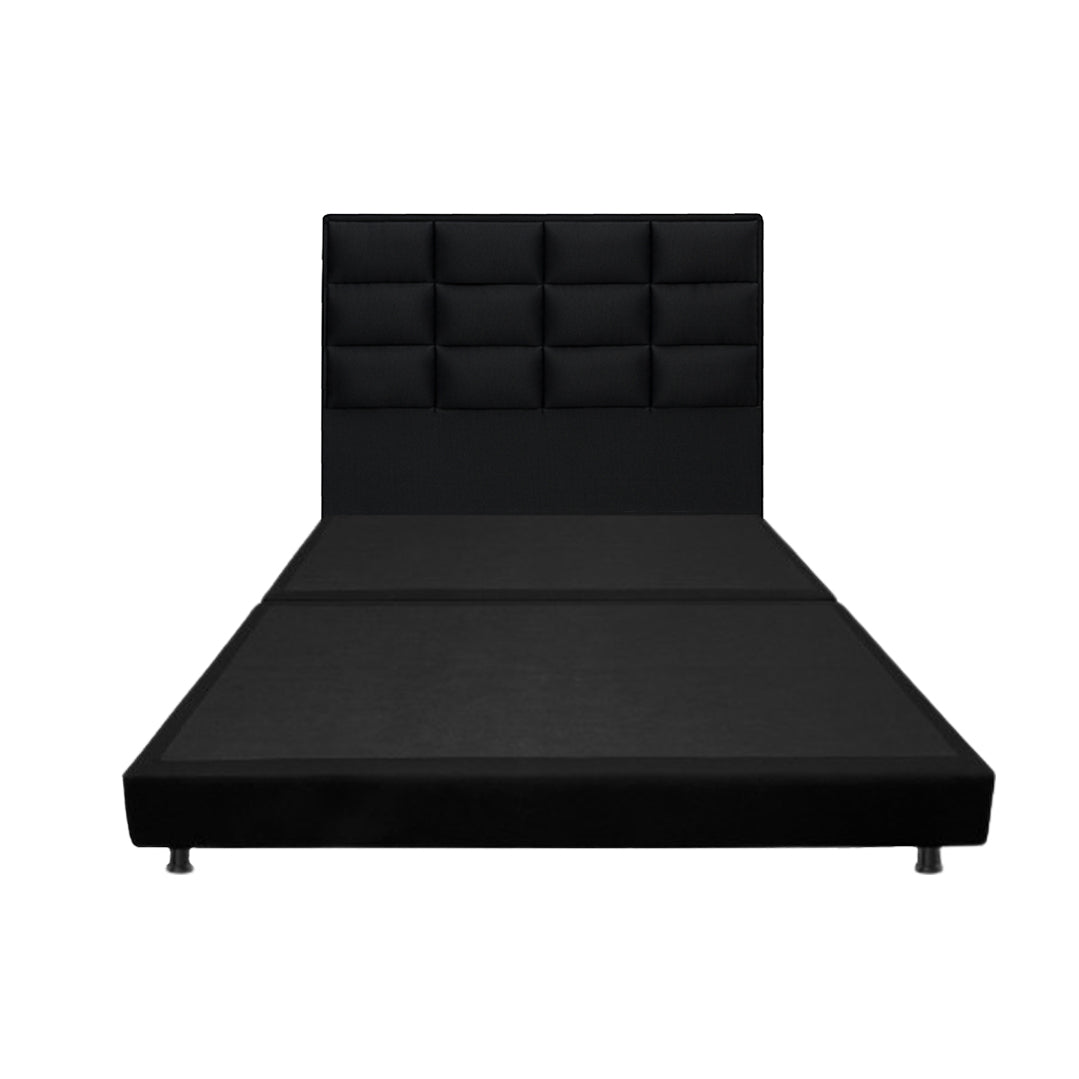 Combo Base Cama Dividida y Cabecero Londres Negro 120x190cm Con Patas - CAMAS | Bylmo