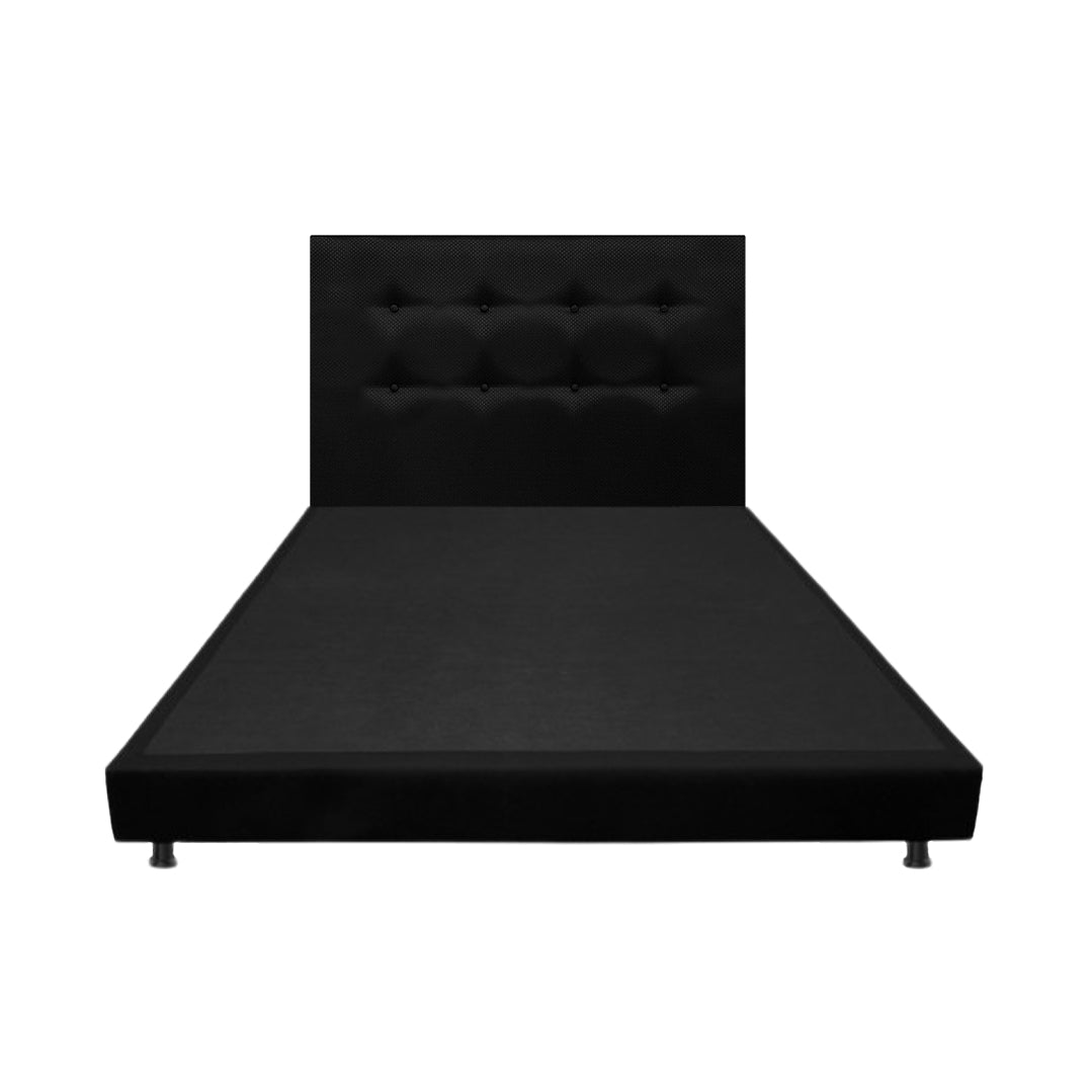Combo Base Cama y Cabecero Dublín Negro 120x190cm Con Patas - CAMAS | Bylmo