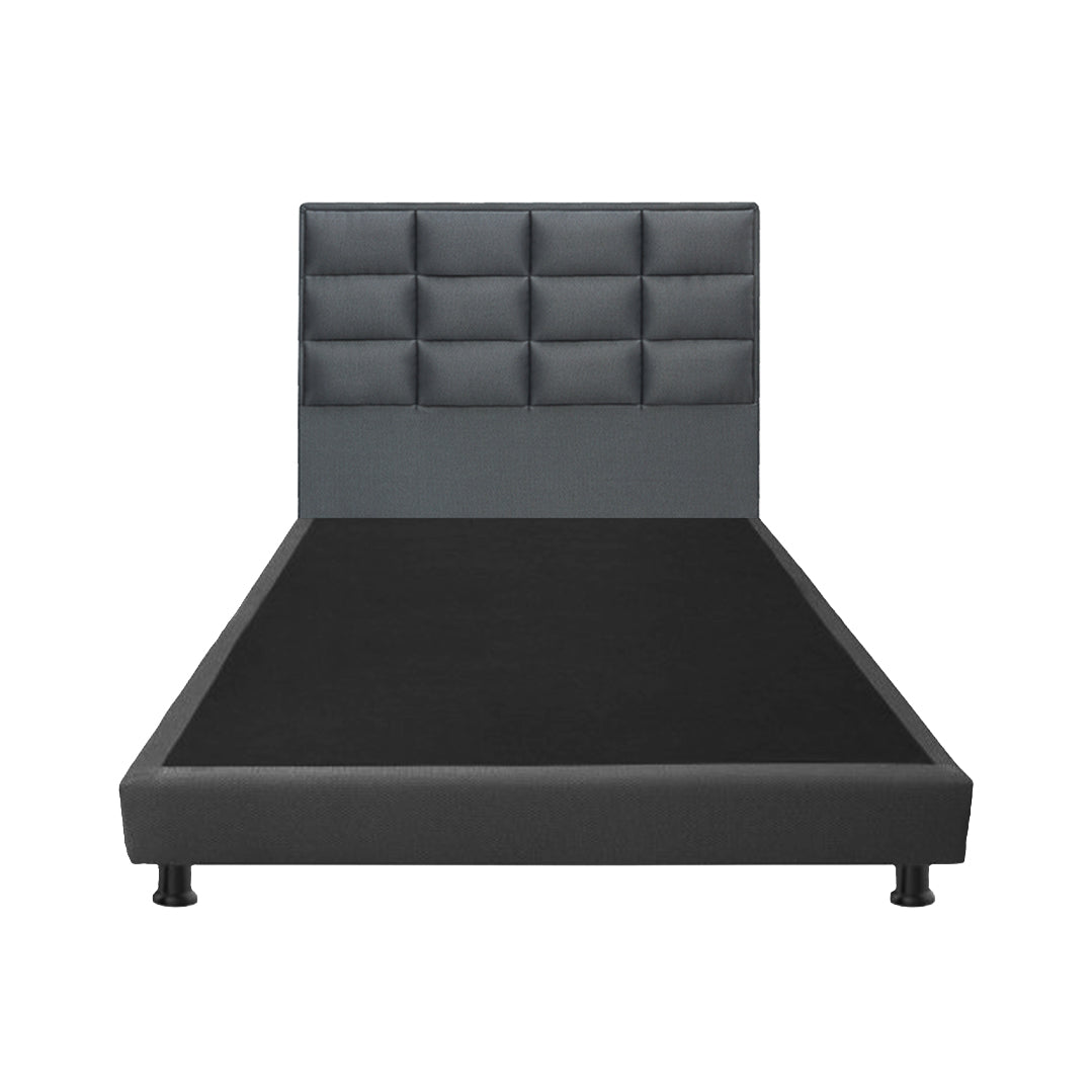 Combo Base Cama y Cabecero Londres Gris 140x190cm Con Patas - CAMAS | Bylmo