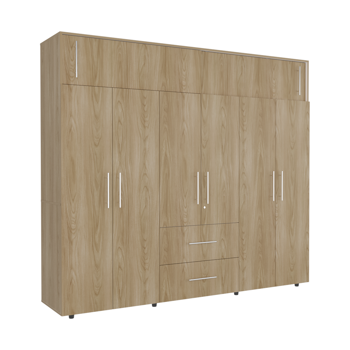 Closet Bigaf Fresno Europeo y Blanco 230x204cm Con Tres Cajones y Ocho Puertas - CLOSETS | Bylmo
