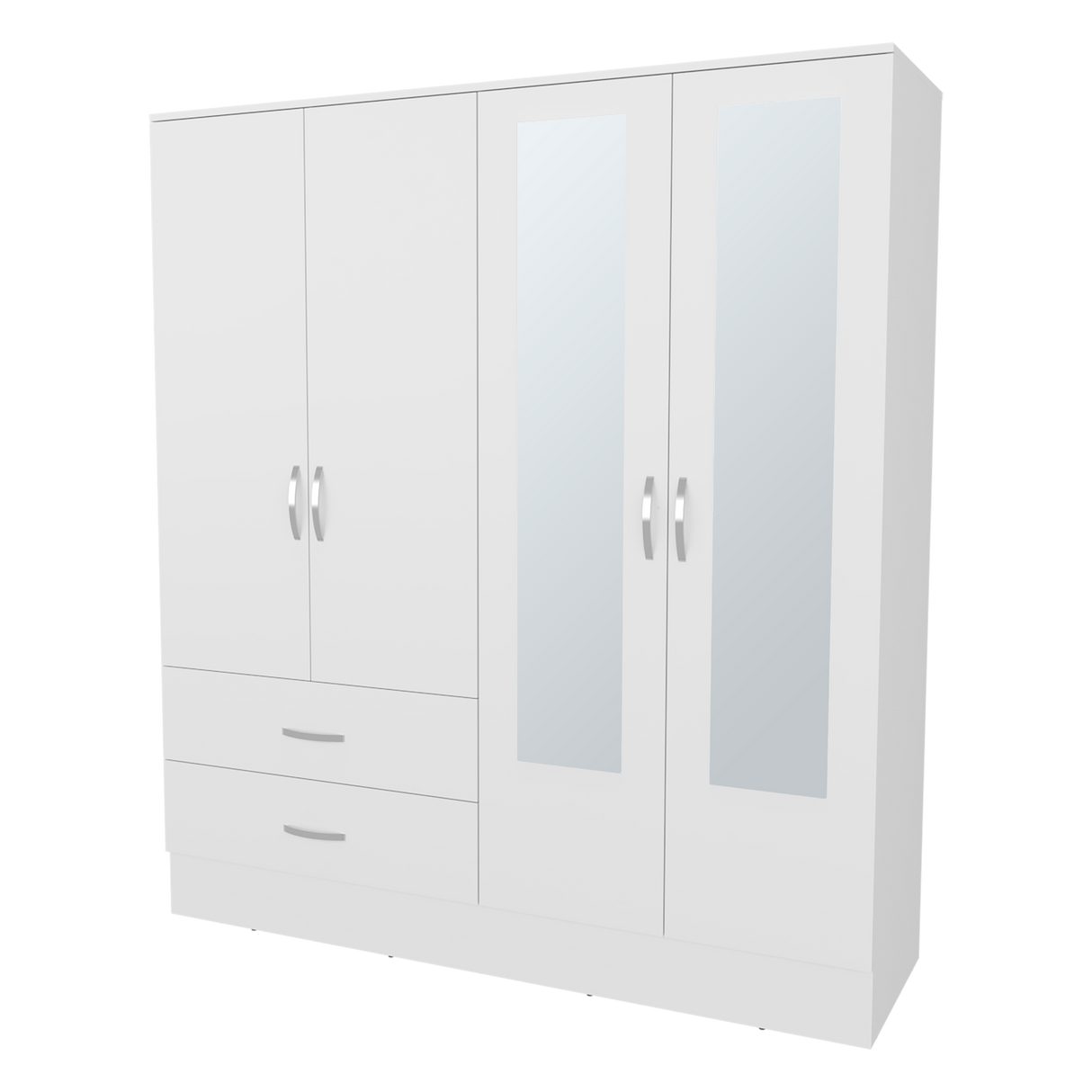Closet Bolton Blanco 120x180.6cm Con Dos Cajones Tres Puertas y Espejo - CLOSETS | Bylmo