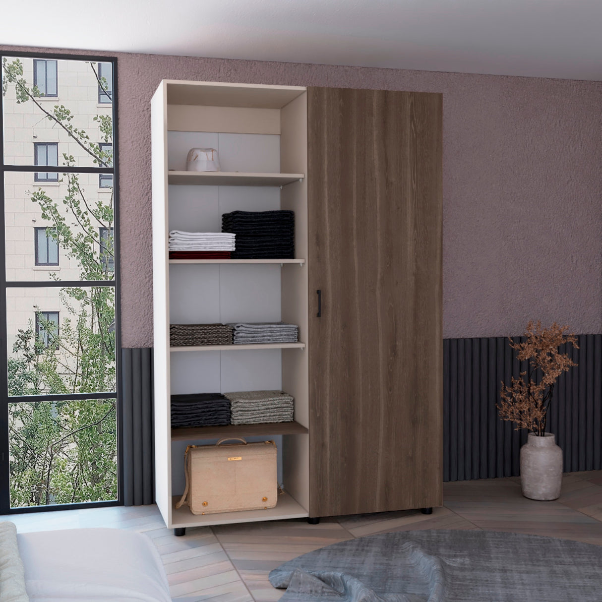 Closet Eco Capri y Milan 120.1x184cm Sin Cajones y Una Puerta - CLOSETS | Bylmo