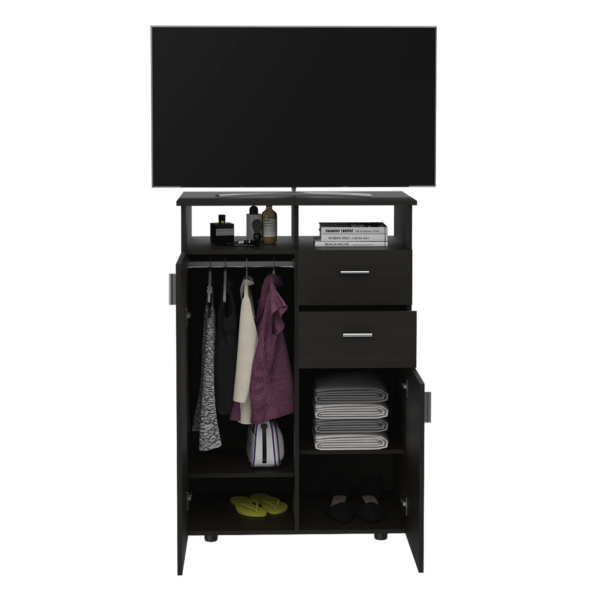 Closet Tremon Wengue 83x121cm Con Dos Cajones y Dos Puertas - CLOSETS | Bylmo