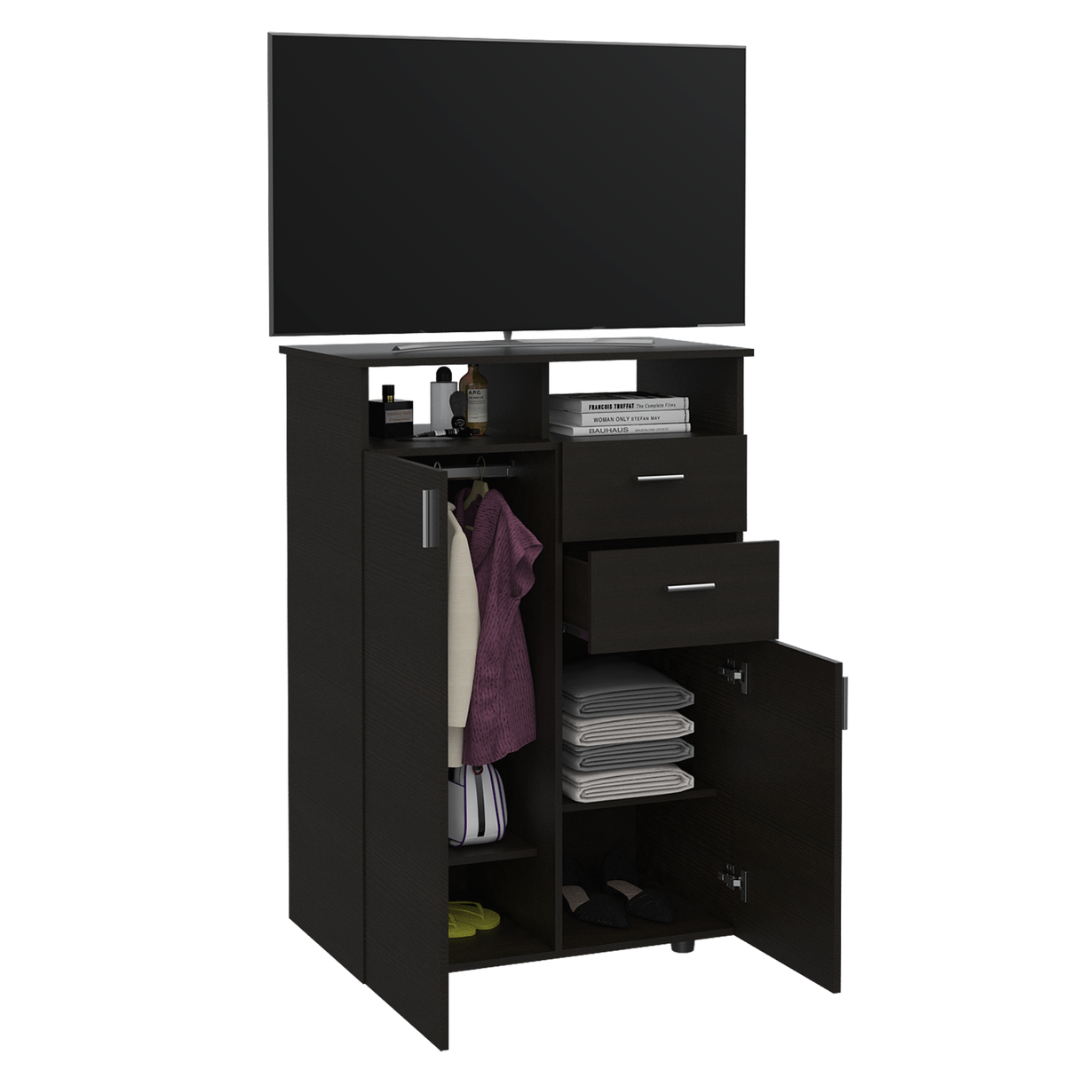 Closet Tremon Wengue 83x121cm Con Dos Cajones y Dos Puertas - CLOSETS | Bylmo
