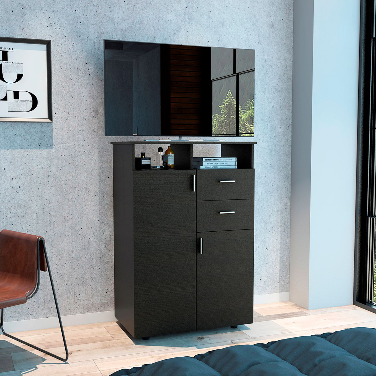 Closet Tremon Wengue 83x121cm Con Dos Cajones y Dos Puertas - CLOSETS | Bylmo