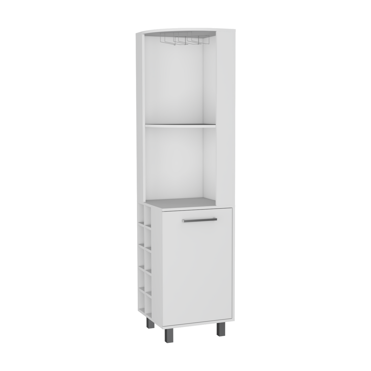 Bar Esquinero Kaia Fresno Europeo y Wengue 45x180cm Con Diez Portabotellas - BARES | Bylmo