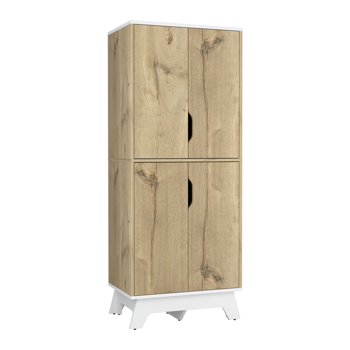 Alacena Bi color Duna y Blanco 60x150.7cm Con Cuatro Puertas - ALACENAS Y MUEBLES MICROONDAS | Bylmo