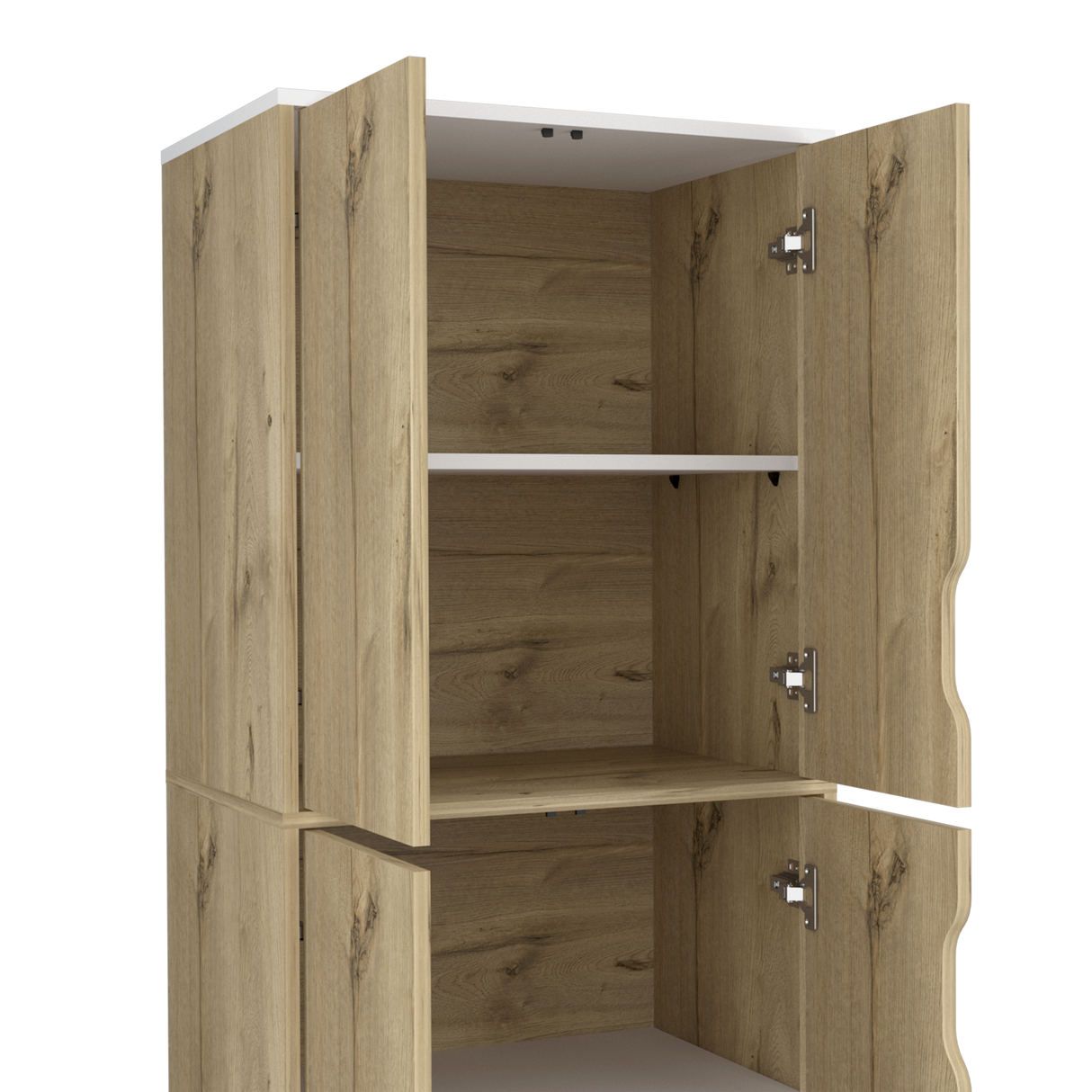 Alacena Bi color Duna y Blanco 60x150.7cm Con Cuatro Puertas - ALACENAS Y MUEBLES MICROONDAS | Bylmo