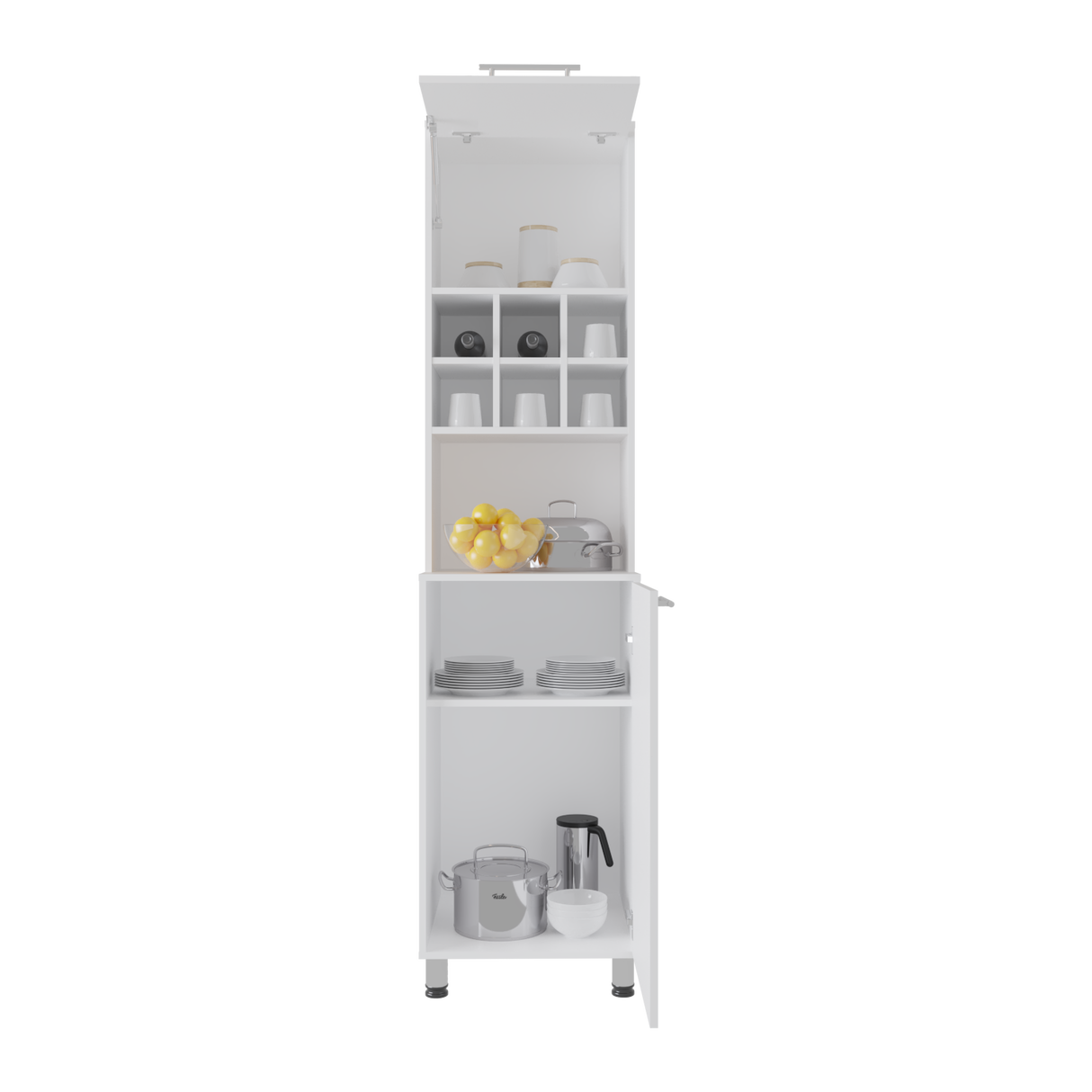 Alacena Attica Blanco 50x204cm Con Dos Puertas - ALACENAS Y MUEBLES MICROONDAS | Bylmo