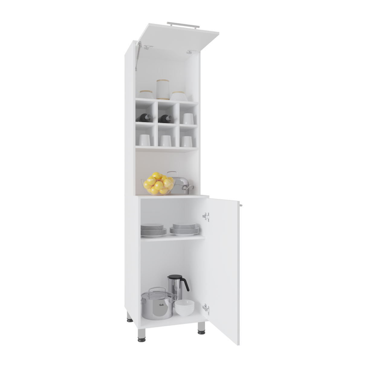 Alacena Attica Blanco 50x204cm Con Dos Puertas - ALACENAS Y MUEBLES MICROONDAS | Bylmo