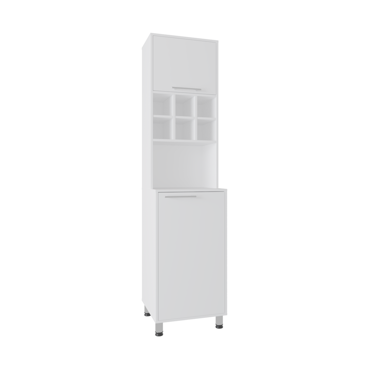 Alacena Attica Blanco 50x204cm Con Dos Puertas - ALACENAS Y MUEBLES MICROONDAS | Bylmo