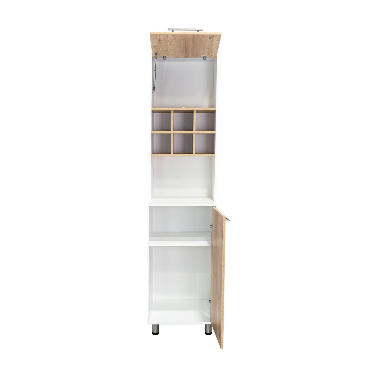 Alacena Attica Duna y Blanco 50x204cm Con Dos Puertas - ALACENAS Y MUEBLES MICROONDAS | Bylmo