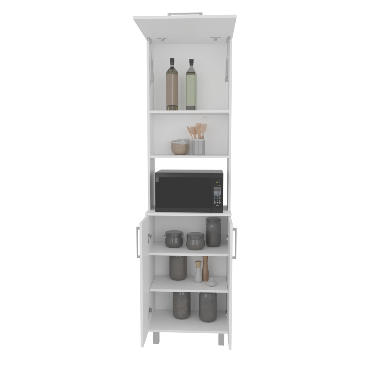 Alacena Bombona Blanco 55.2x204cm Con Dos Puertas - ALACENAS Y MUEBLES MICROONDAS | Bylmo
