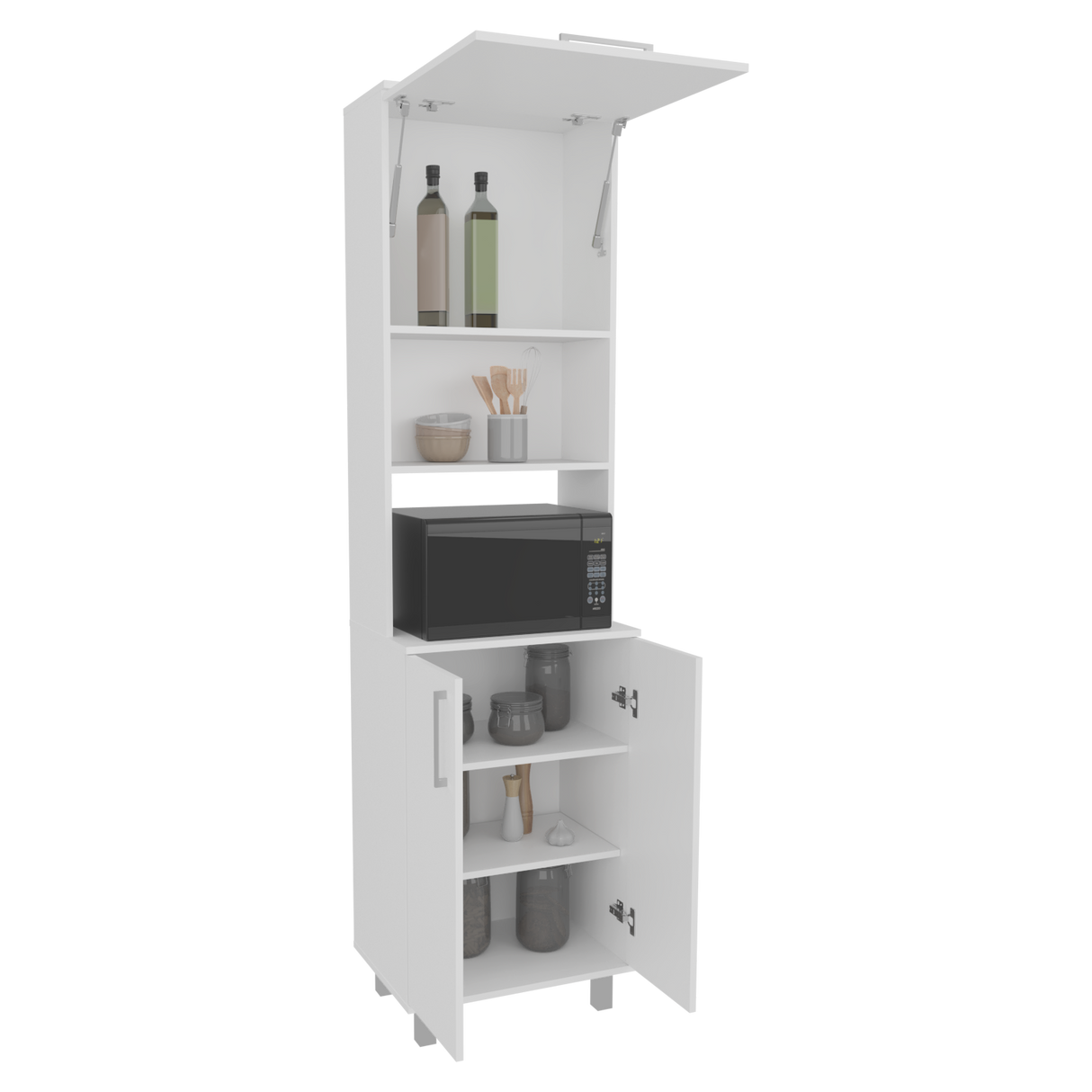 Alacena Bombona Blanco 55.2x204cm Con Dos Puertas - ALACENAS Y MUEBLES MICROONDAS | Bylmo