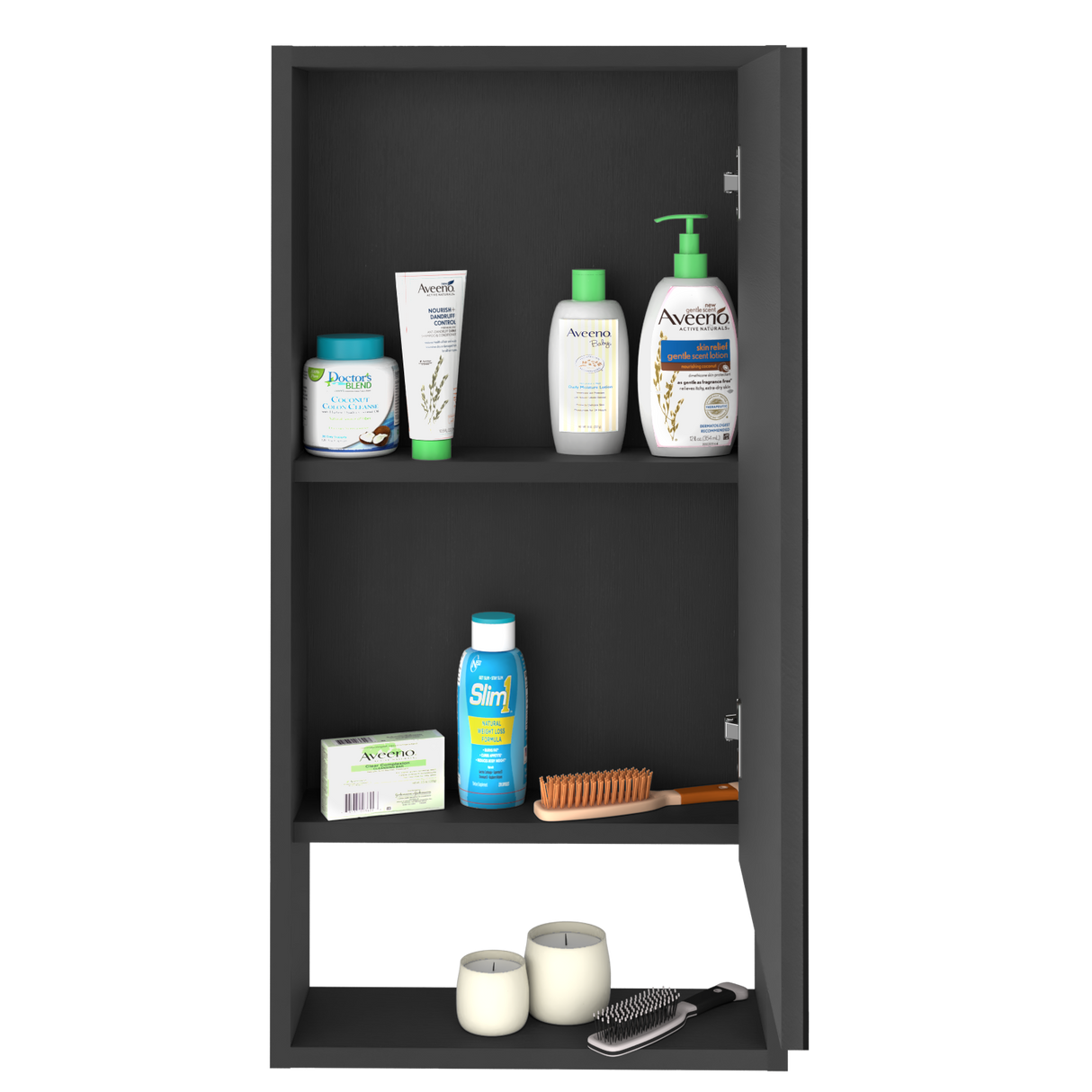 Gabinete de Baño Rectangular Mariana Wengue 45.5x90cm Con Espejo y Dos Entrepaños - GABINETES DE BANHO | Bylmo