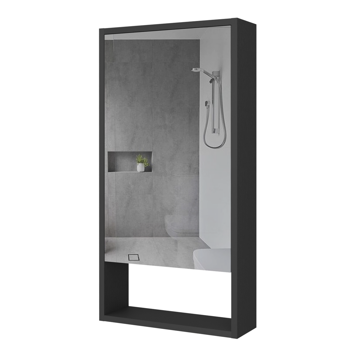 Gabinete de Baño Rectangular Mariana Wengue 45.5x90cm Con Espejo y Dos Entrepaños - GABINETES DE BANHO | Bylmo