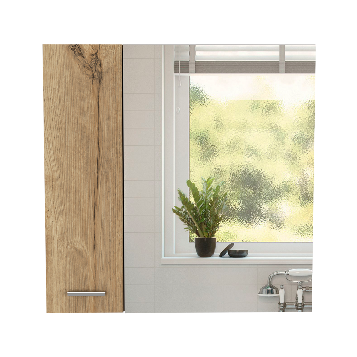 Gabinete de Baño Rectangular Sines Duna 60x60cm Con Espejo y Dos Entrepaños - GABINETES DE BANHO | Bylmo
