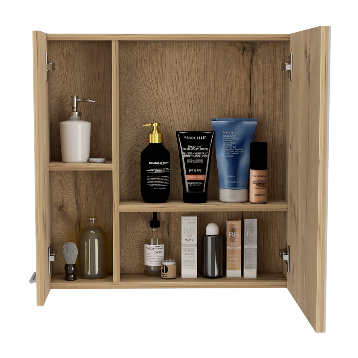 Gabinete de Baño Rectangular Sines Duna 60x60cm Con Espejo y Dos Entrepaños - GABINETES DE BANHO | Bylmo