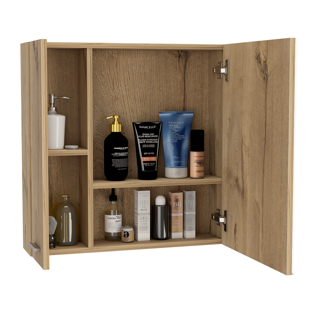 Gabinete de Baño Rectangular Sines Duna 60x60cm Con Espejo y Dos Entrepaños - GABINETES DE BANHO | Bylmo