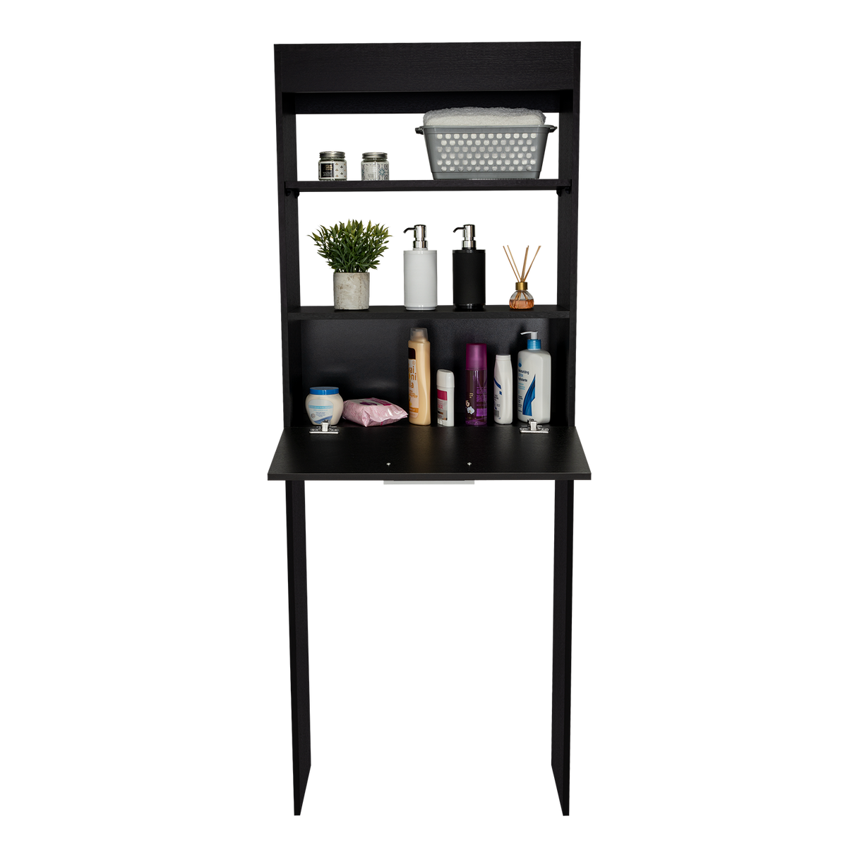 Organizador de Baño Manchester Wengue 63.2x170.6cm Con Patas y Dos Entrepaños - OTROS MUEBLES PARA BANHO | Bylmo