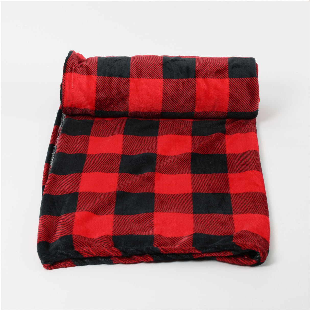 Cobija Christmas Cuadros Rojo 200x230cm Muy Suave y Ligera - COBIJAS Y MANTAS | Bylmo
