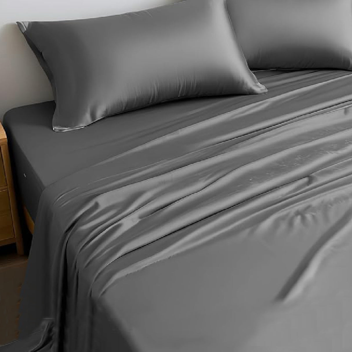 Sabana Bamboo Gris Claro 180x200cm Fondo Entero de 400 Hilos - SABANAS | Bylmo