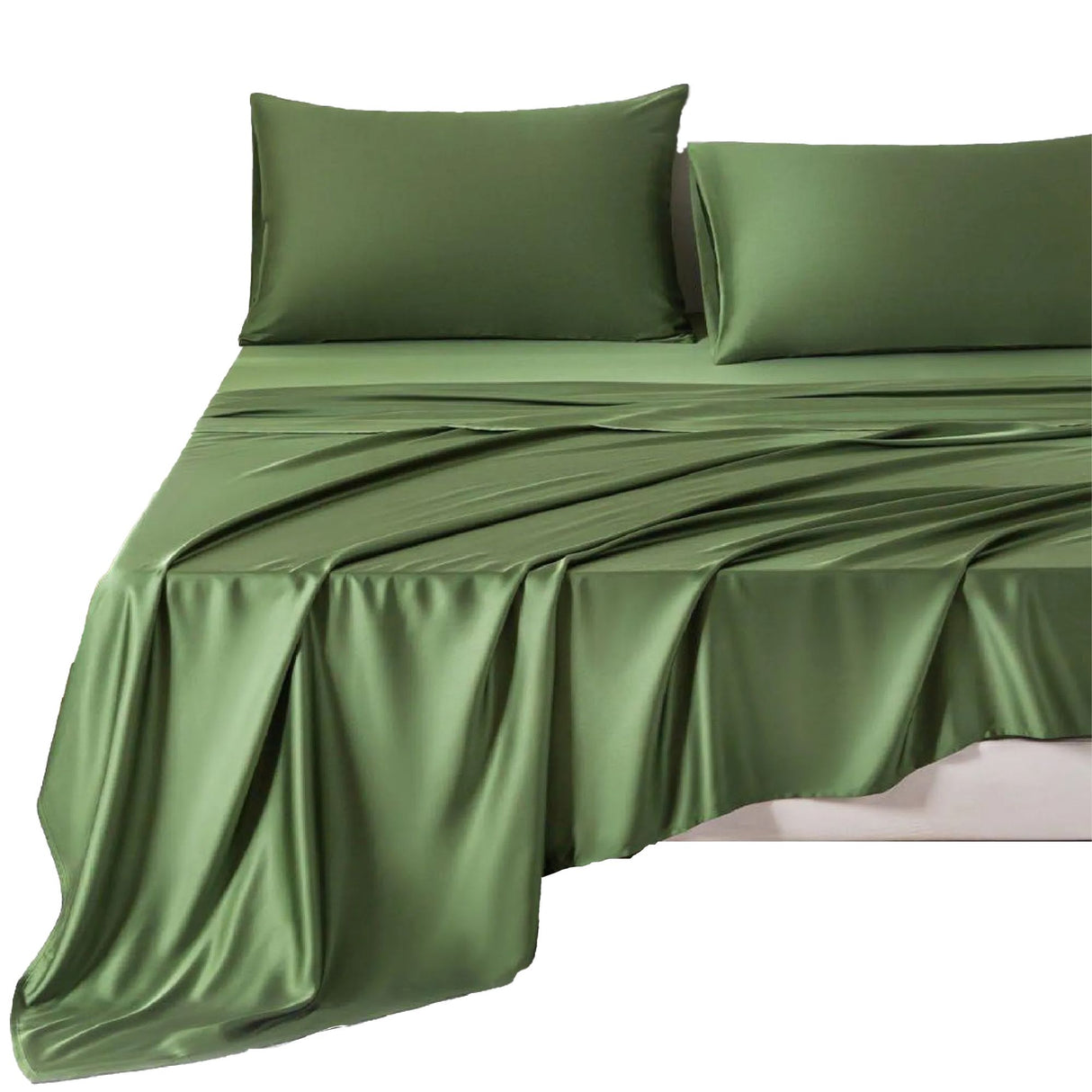 Sabana Bamboo Verde Oliva 160x200cm Fondo Entero de 400 Hilos - SABANAS | Bylmo